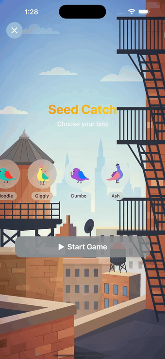 Pidgin app preview — a letter travels by pigeon