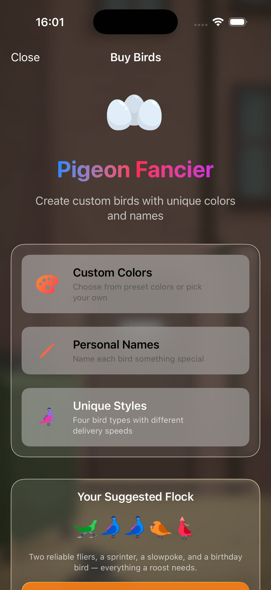 Adopt and customize birds